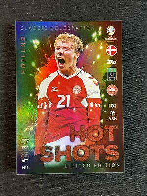 Topps EURO EM Germany 2024 Trading Card HS 1 - Rasmus Hojlund - Hot Shots