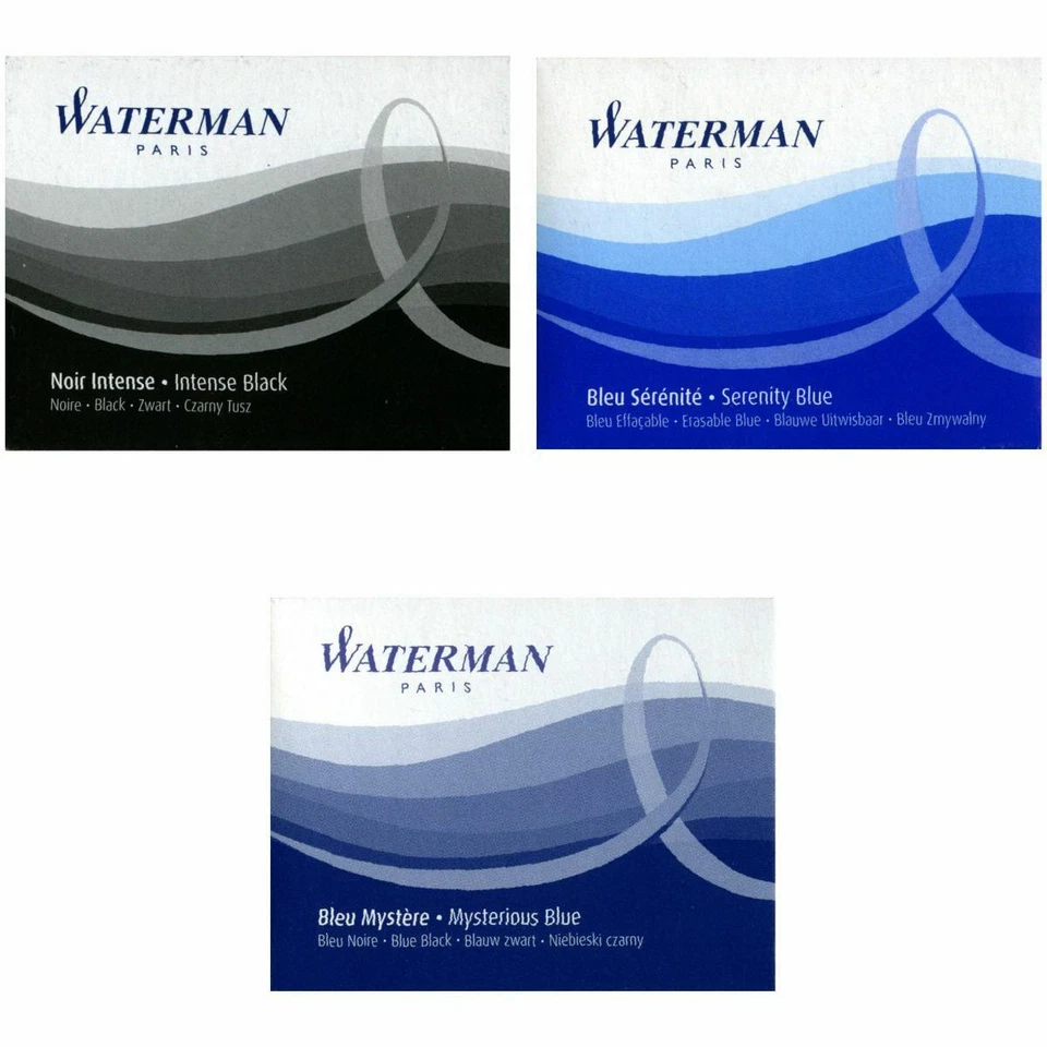WATERMAN Tintenpatrone Standard blau schwarz blauschwarz 8 Stück [wählbar]