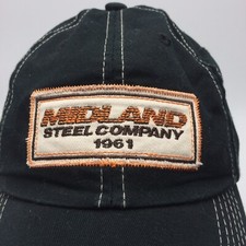 Black Midland Steel Co 1961 Patch K Products Baseball Cap Strapback Hat USA Made