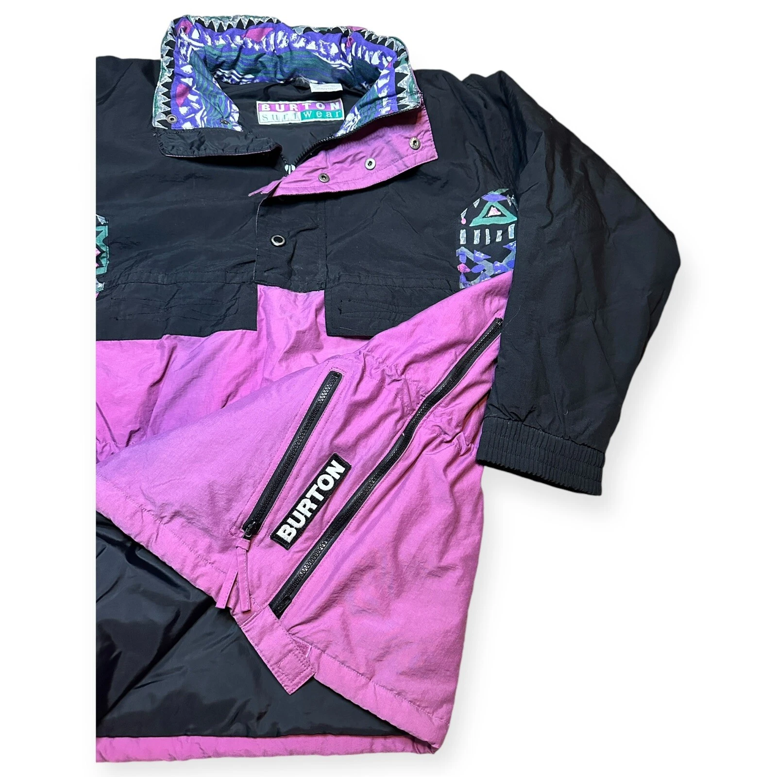 burton vintage surfwear hooded puffer anorak snowboard ski jacket