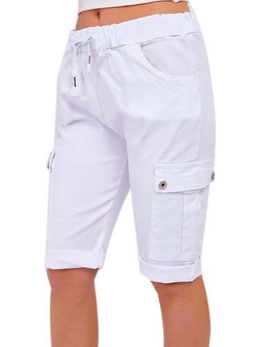 Pantaloni donna Magic Shorts italiani Lagenlook donna casual elasticizzati stile jogger - Foto 16 di 41