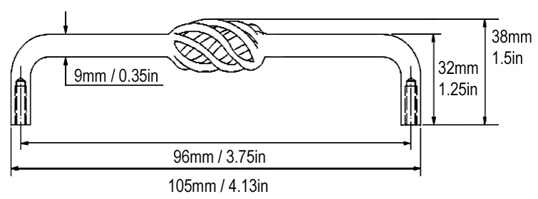 Tiradores de cajón de gabinete de cocina de níquel cepillado de níquel satinado 96 mm 3 3/4"  Foto 2 de 2