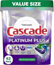 Platinum Plus ActionPacs Dishwasher Detergent Pods, Mountain, 62 Count