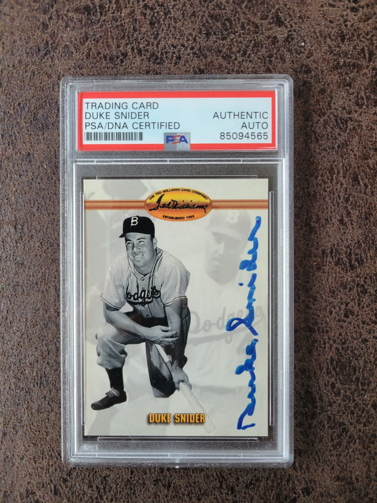 1993 Ted Williams Duke Snider #16 - PSA/DNA Autographed - Brooklyn Dodgers