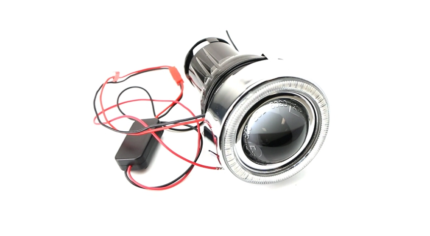 IJDMTOY 3-Inch Projector Fog Lights With Ultra Blue 40-LED Halo Angel Eyes - Universal Fit