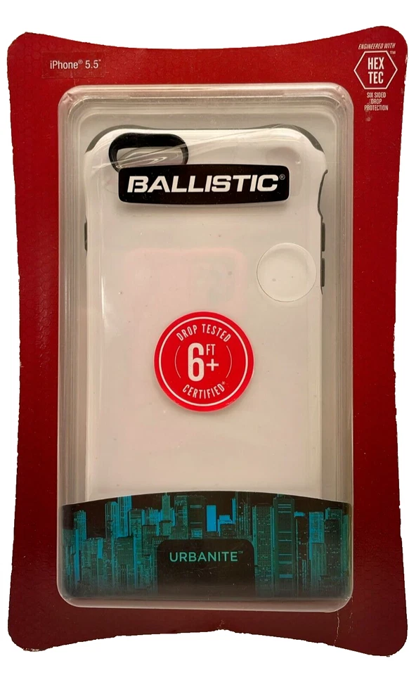 Funda Ballistic Urbanite para iPhone 6 Plus 5,5 pulgadas, blanca/carbón Foto 2 de 4