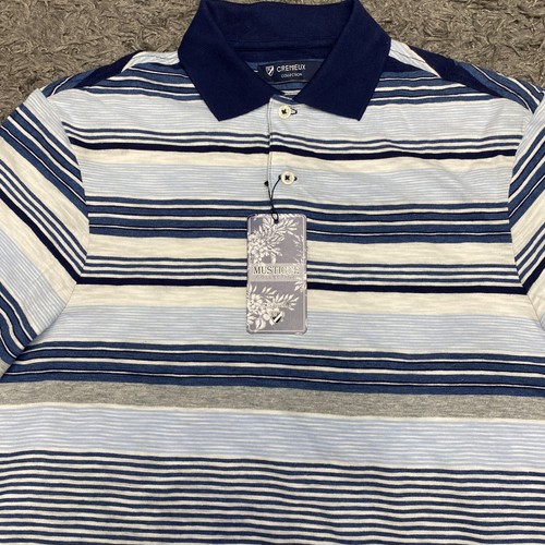 Cremieux Poloshirt Herren S blau weiß gestreift Mustique Kollektion Freizeit Neu mit Etikett Versand - Bild 2 von 24
