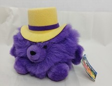 Vintage Russ 1980s Stepping Out Henry Purple Plush Bear w Top Hat New w Tag