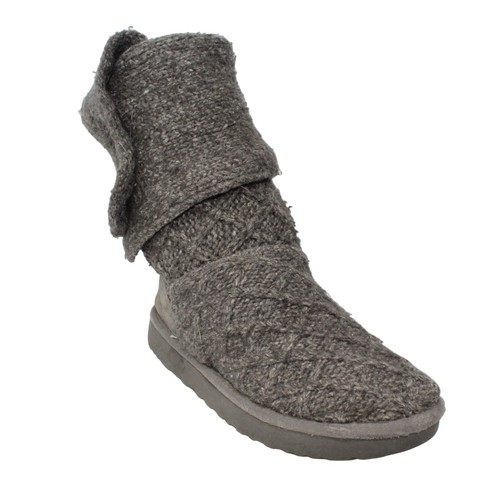 UGG Womens Size 6M Classic Lattice Cardy Pure Knit Boot Tall Charcoal Gray - Picture 5 of 11