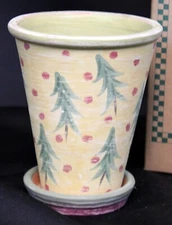 Southern Living Christmas in Provence Flower Plant Pot & Saucer Large #70020