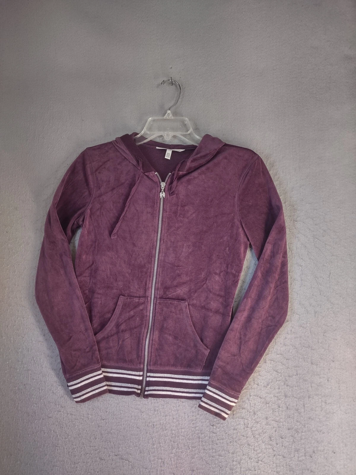 UNDERCOVER Maglione donna Victorias Secret XS viola full zip con cappuccio manica lunga