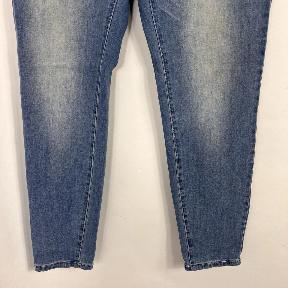 Pantalones de mezclilla elásticos informales Hot Kiss para mujer talla 16 ajustados tiro medio lavado Foto 3 de 4