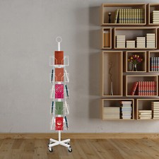 Greeting Card Rack Spins 20Pocket White Retail Display 8"x6'' Cards Sign Holder