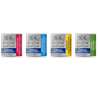 Winsor Newton Cotman Watercolour Paint 48 Available Half Pan Colours