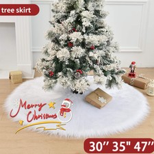 30" 35" 47" Christmas Tree Skirts- Premium Plush Faux Fur Floor Mat Xmas Gift US