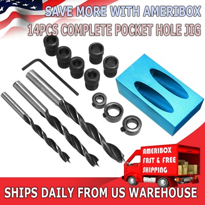 Pro Pocket Hole Jig Kit 850 Easy Tool System Woodworking Screw Drill Heavy Duty