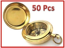 LOT OF 50 PUSH BRASS 2 Inch COMPASS POCKET SOLID  STYLE COMPASS HANDMADE GIFT
