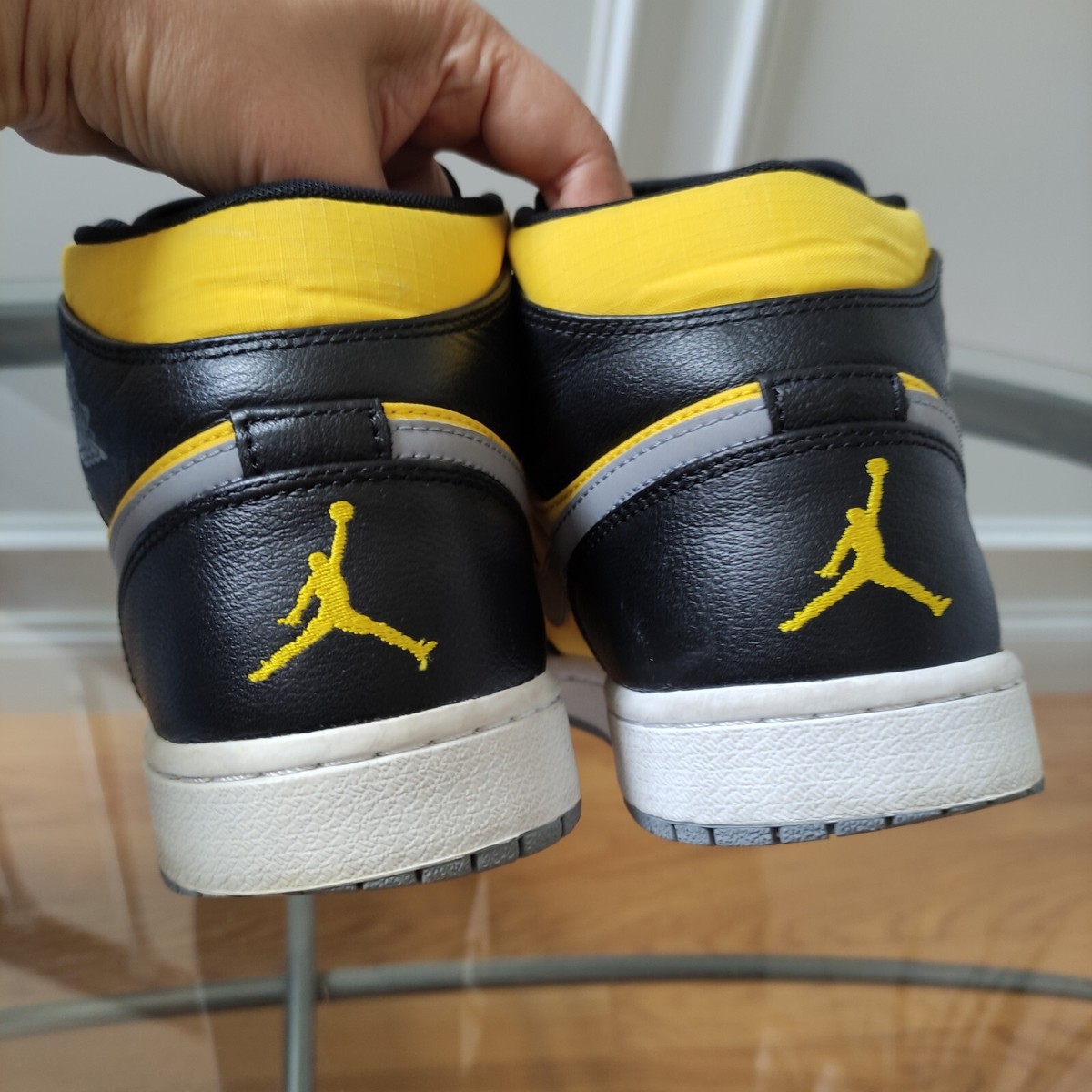 Size 11.5 - Air Jordan 1 Phat Black Speed Yellow for sale online