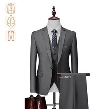 Men's Gray Business Casual Suit Two-Piece/Three-piece Suit for Formal Occasions