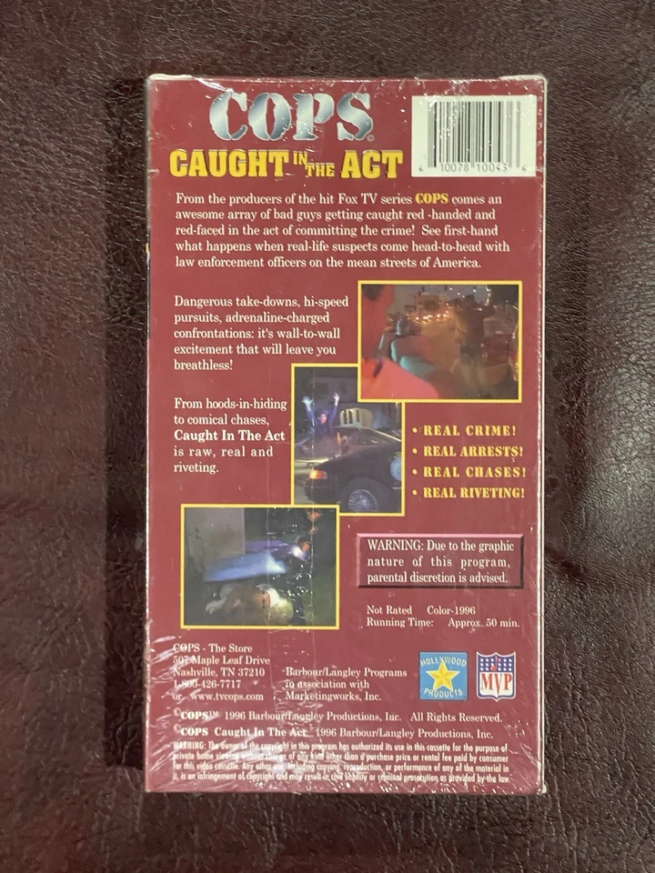 COPS Caught In The Act SEALED!!! VHS 1996 VINTAGE COLLECTIBLE GRADABLE RARE WOW! - Image 3 of 4