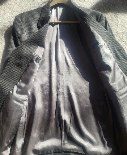 Bachrach Men's Suit Blazer Jacket Sport Coat Brown/Blk Check Size 40R 100% Wool - Picture 6 of 10