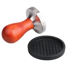 Coffee Tamper 53mm Stainless Steel Barista Espresso Base Coffee Bean Press Wi...