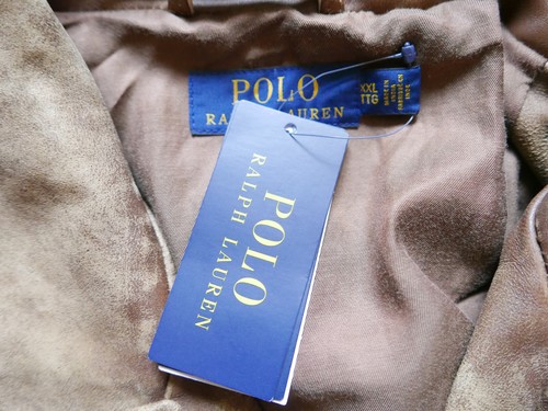 Polo Ralph Lauren Jacket Moto Biker Leather Brown RARE NWT XL XXL - 第 5/5 張圖片