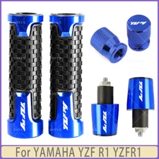Blue - For YAMAHA YZF R1 YZFR1 Motorcycle Handlebar Grips Bar End Cap Tire Valve