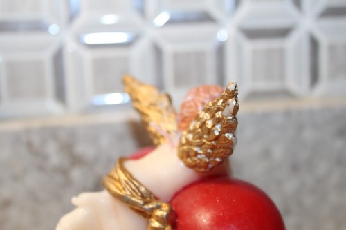 Teleflora Red Heart Shape Angel Candle NICE! - Picture 4 of 9