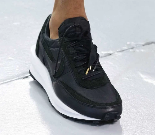SACAI X NIKE LDWAFFLE BLACK TRAINERS SNEAKERS SCHUHE TURNSCHUHE SHOES 10.5 44.5