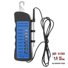 Electric Fence Voltage Tester, 12KV Fence Tester, 8 Neon Lights Testing Tool,