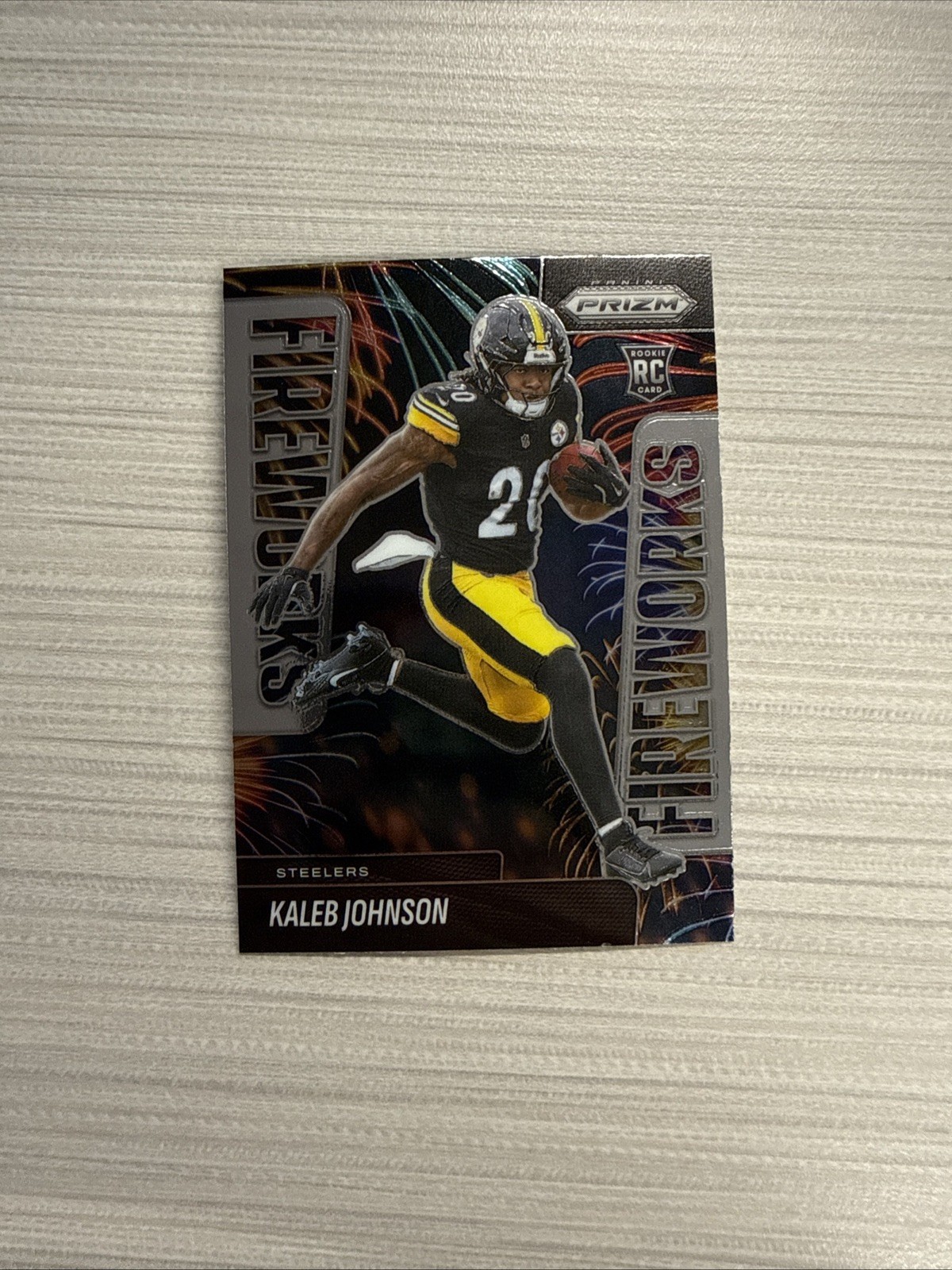 2025 Panini Prizm - Fireworks Kaleb Johnson #4 - Silver Prizm (RC)