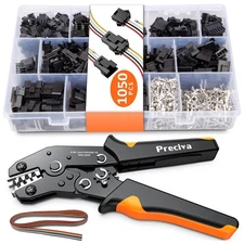 Preciva Crimping Tool Connector kit, 1050Pcs JST-SM Connectors Set, AWG28-18/...