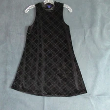 Aeropostale Dress Women Small Black Glittery Textured Shift Hipster Mod Cocktail