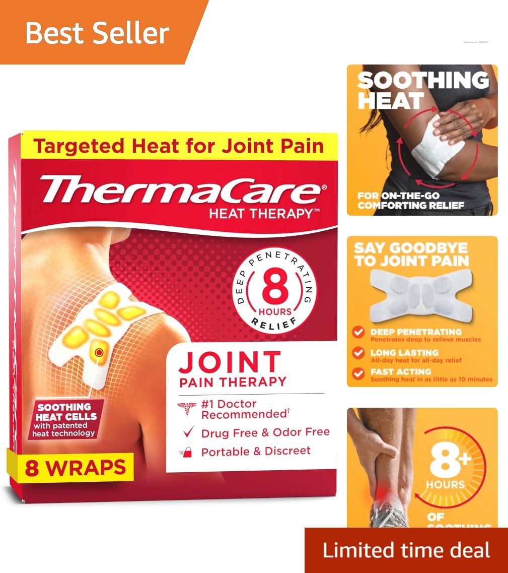 Long-Lasting Portable Heat Wraps - Multi-Purpose Tape for Joint Relief (8 Count)
