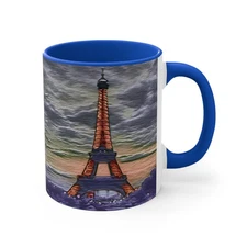 Eiffel Tower Sunset - Accent Coffee Mug, 11oz