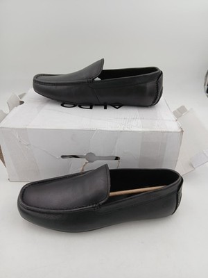 Aldo Ederrac-001 Shoes Mens Black Leather Moccasin Loafers Slip On Casual Size 9