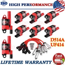 8Pcs UF414 Round Ignition Coil & Spark Plug Wire For GMC Chevy Silverado 1500 US