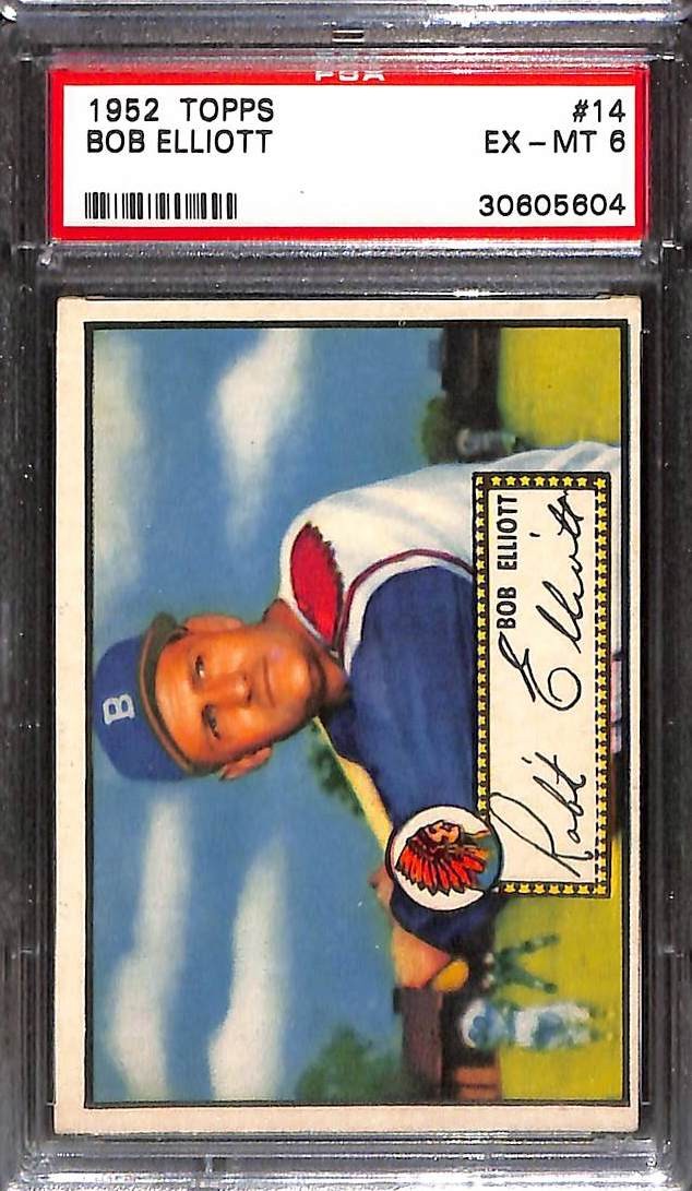 1952 Topps #14 BOB ELLIOTT PSA 6 EX-MT 30605604 