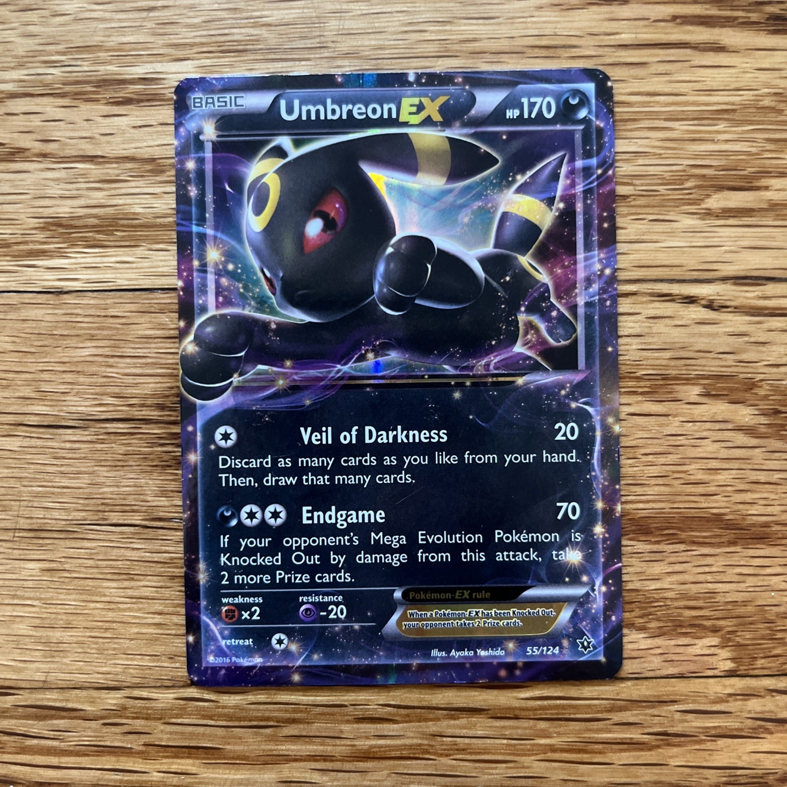 Umbreon EX 55/124 Holo EX Rare Fates Collide Pokemon English MP
