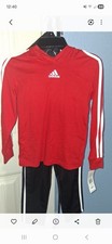 adidas Sweatshirt Boys Size 6 Red Hoodie Pullover Soccer Style