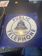 Bell System Public Telephone Porcelain Sign