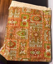 Custom Order Cohama Upholstery Fabric Cathay 5 YDS Vintage Orange Green 70s