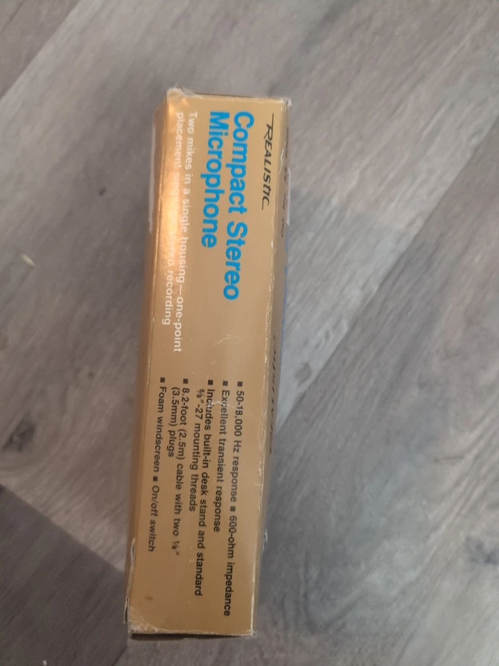 Vintage Realistic 33-1066 Compact Stereo Cardioid Condenser Mic New In Box. G4 - Image 3 of 4