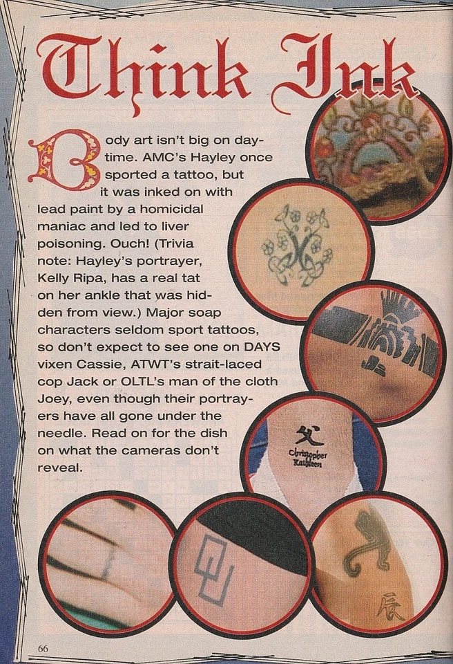 Soap Opera Digest June 24, 2003 WALT WILLEY-LAURA WRIGHT-GREG VAUGHAN-TATTOOS - Image 4 of 4