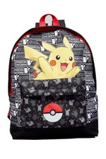 Pokemon Pikachu Pokeball Black Childrens Backpack School Bag Rucksack