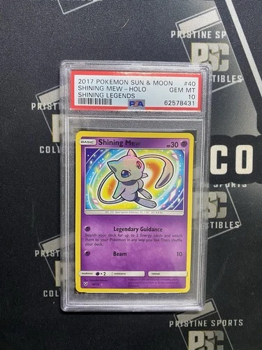 Pokémon Shining Legends Holo PSA 10 Shining Mew 40/73 GEM Mint Rare