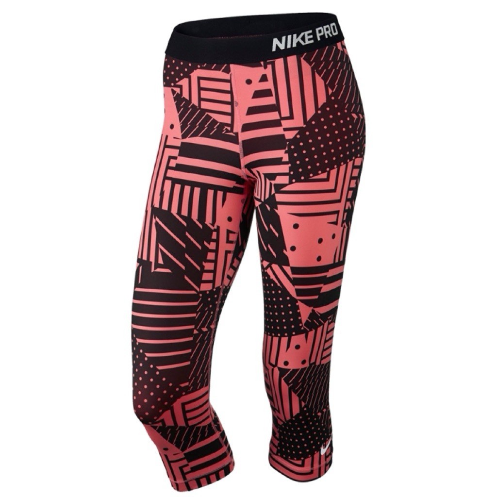 Nike Pro Patchwork Geometric Training Capri Leggi… - image 1