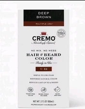 Cremo Hair & Beard Color Deep Brown 2.7 fl oz Single Pack New 10