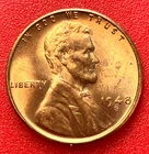 1948-S Lincoln Wheat Cent Penny GEM RED BU From an Original Bank Roll